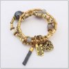 CJ1312080 European and American fashion Double Heart Bracelet (light gray)