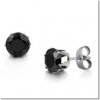 SJ3801044-Titanium Steel Earrings Hot Jewelry Wholesale Korean Black Rhinestone Titanium Steel Lady Stud Earrings