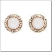 CJ1317796 Eu & US exquisite wild Ruili Fashion Earrings Post (Beige)