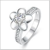 YR6724399 Silver Plated White Zircon Ring