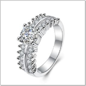 YR6724431 Silver Plated White Zircon Ring