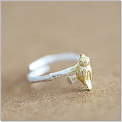 SJ157784 New 925 Sterling Silver personalized (color manual opening branches bird ring) jewelry wholesale mixed batch