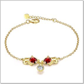 GB1896904 18K Gold Plated Red Resin Bracelet