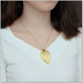 DGA10106i FYL custom jewelry gold leaf pendant necklace gold-plated sterling silver leaves Creative jewelry factory direct