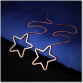 SJ3801262a-Long Tassel Earrings Women's Circle Anti-allergic Earrings Simple Titanium Steel Earrings Accessories Star
